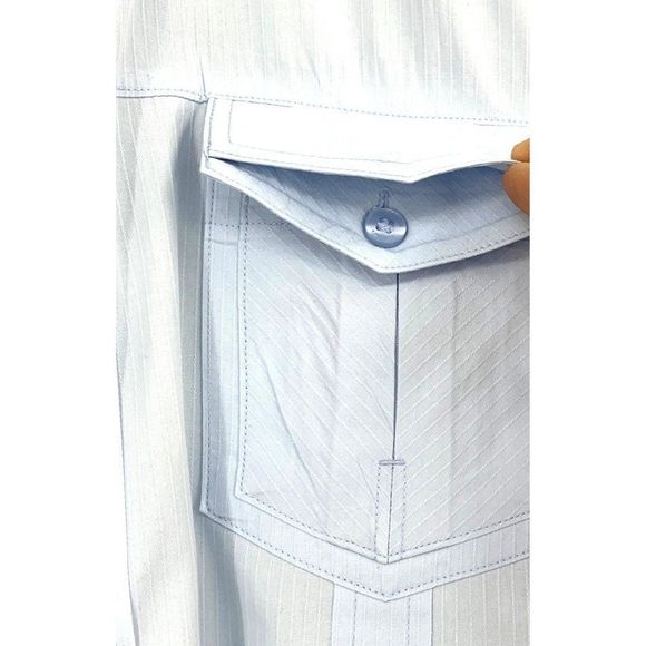 7 Diamonds Nordstrom Blue Shirt Size M Mens Button Casual 2467 GUC Long Sleeve - Picture 4 of 11